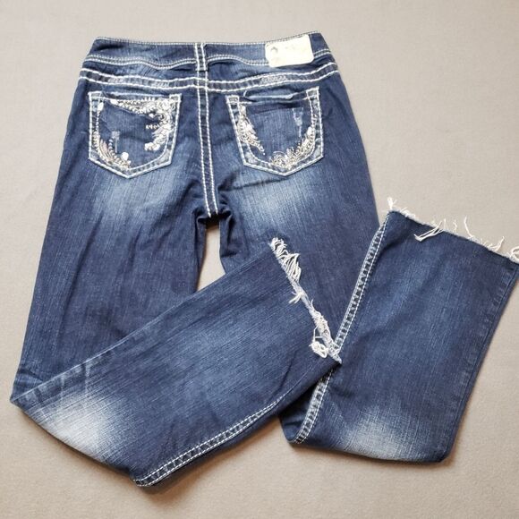 Silver Jeans, Suki Mid Slim Boot Womens bling / embroidery cropped bootcut - Picture 3 of 15